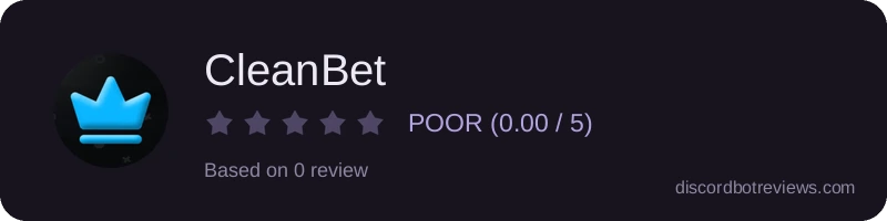Rating widget preview for CleanBet