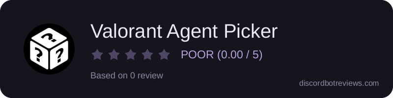 Rating widget preview for Valorant Agent Picker