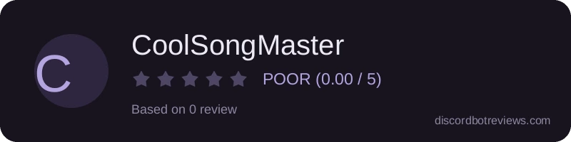 Rating widget preview for CoolSongMaster