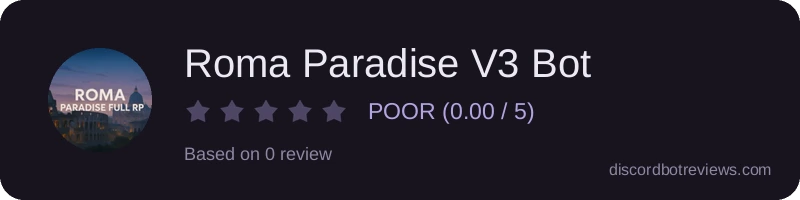 Rating banner for Roma Paradise V3 Bot