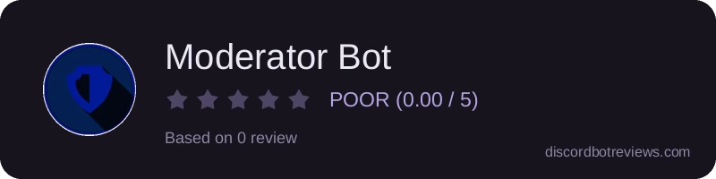 Rating widget preview for Moderator Bot