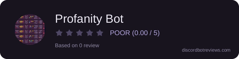 Rating widget preview for Profanity Bot
