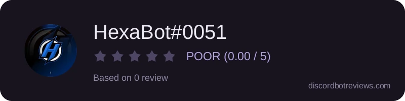 Rating widget preview for HexaBot#0051