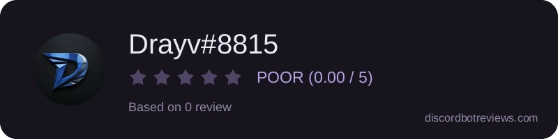 Rating widget preview for Drayv#8815
