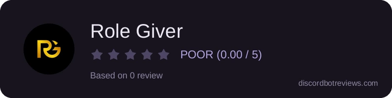 Rating banner for Role Giver
