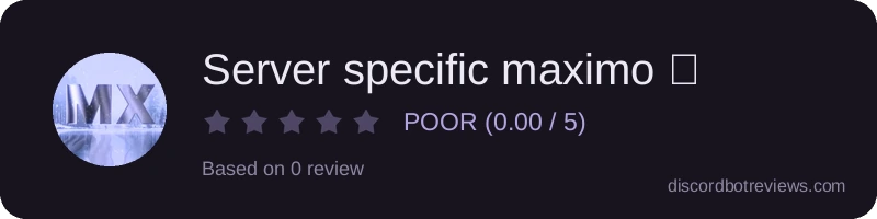 Rating banner for Server specific maximo 🛠