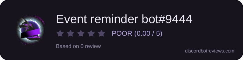 Rating widget preview for Event reminder bot#9444