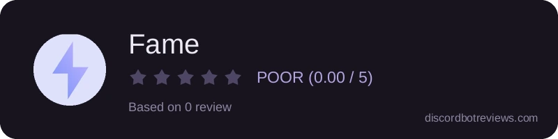 Rating widget preview for Fame