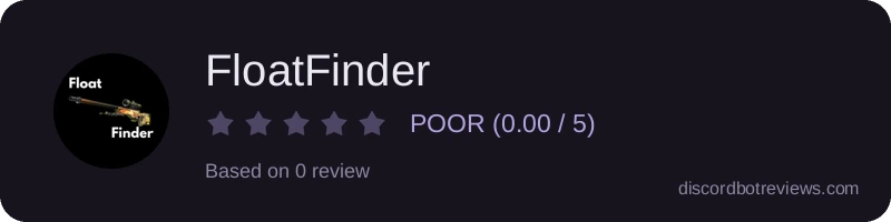 Rating widget preview for FloatFinder