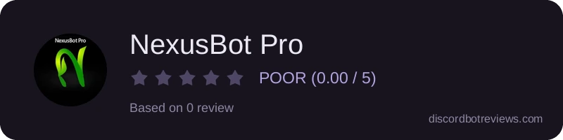 Rating widget preview for NexusBot Pro
