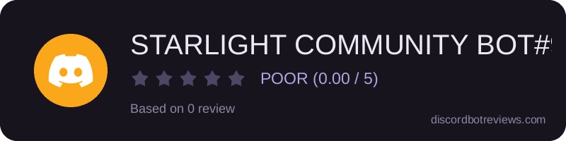 Rating widget preview for STARLIGHT COMMUNITY BOT#9276