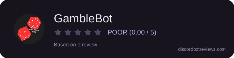 Rating widget preview for GambleBot