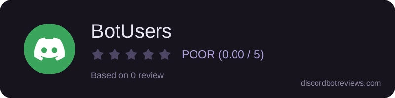 Rating widget preview for BotUsers