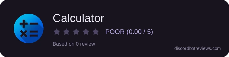 Rating widget preview for Calculator