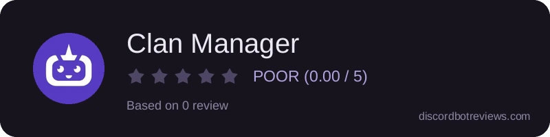 Rating widget preview for Clan Manager