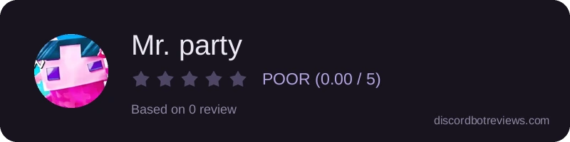 Rating widget preview for Mr. party