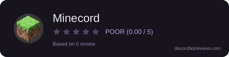 Rating widget preview for Minecord