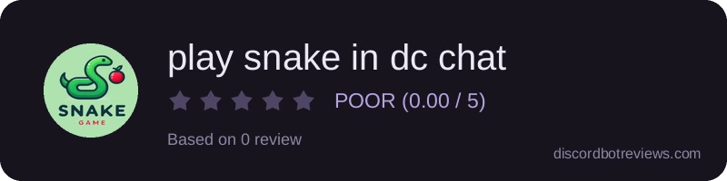 Rating widget preview for play snake in dc chat