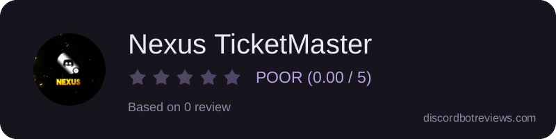 Rating widget preview for Nexus TicketMaster