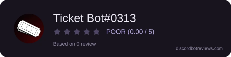 Rating widget preview for Ticket Bot#0313