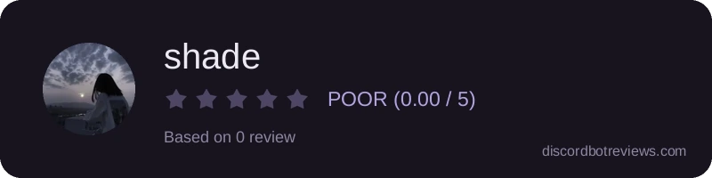 Rating widget preview for shade