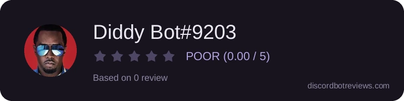 Rating widget preview for Diddy Bot#9203