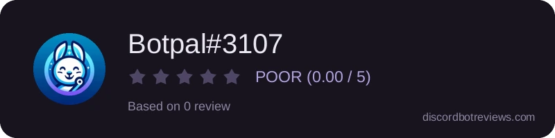 Rating widget preview for Botpal#3107