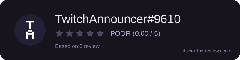 Rating widget preview for TwitchAnnouncer#9610