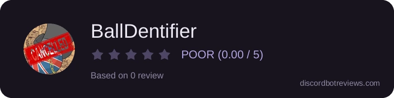 Rating widget preview for BallDentifier