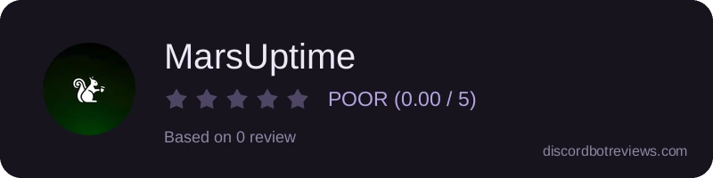 Rating widget preview for MarsUptime