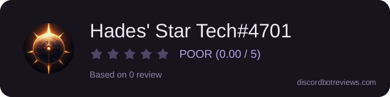 Rating widget preview for Hades' Star Tech#4701