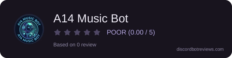 Rating widget preview for A14 Music Bot