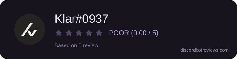 Rating widget preview for Klar#0937