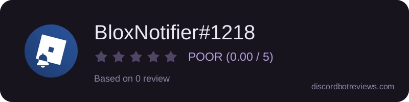 Rating widget preview for BloxNotifier#1218