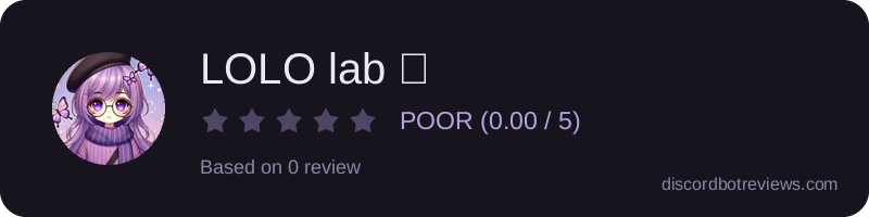 Rating banner for LOLO lab 🎅