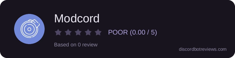 Rating widget preview for Modcord