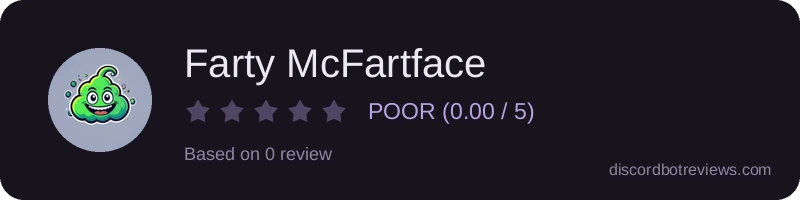 Rating widget preview for Farty McFartface