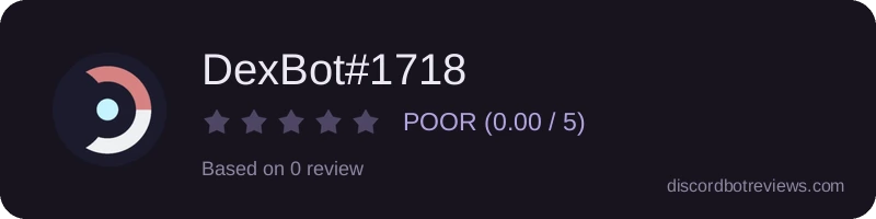 Rating widget preview for DexBot#1718