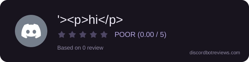 Rating widget preview for '><p>hi</p>