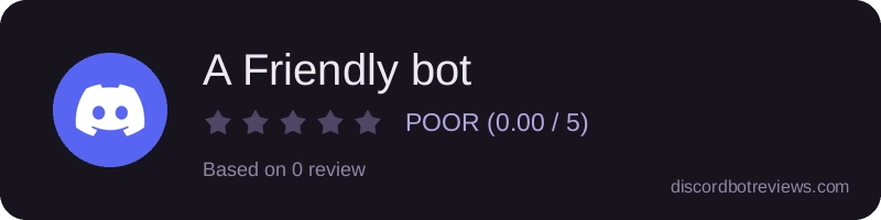 Rating widget preview for A Friendly bot