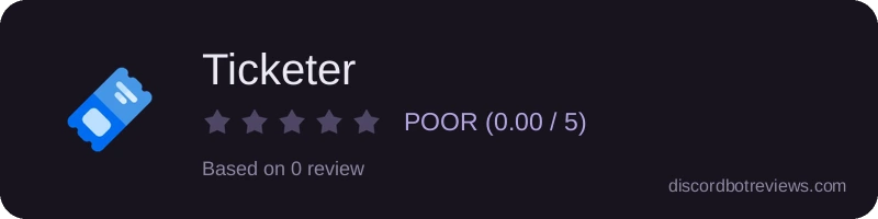 Rating widget preview for Ticketer