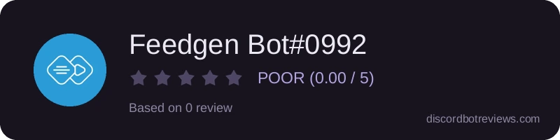 Rating widget preview for Feedgen Bot#0992