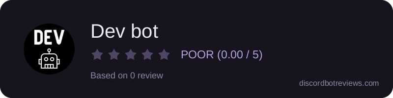 Rating widget preview for Dev bot