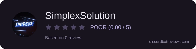 Rating widget preview for SimplexSolution