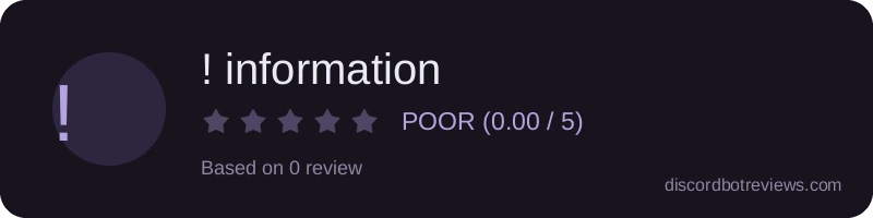 Rating widget preview for ! information