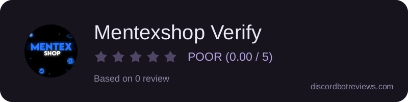 Rating widget preview for Mentexshop Verify