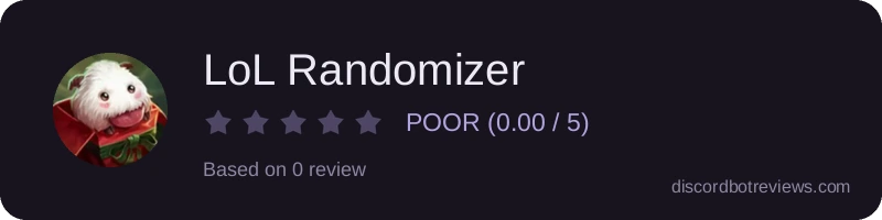 Rating widget preview for LoL Randomizer