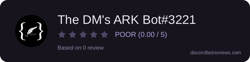 Rating widget preview for The DM's ARK Bot#3221