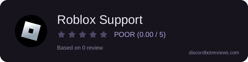 Rating widget preview for Roblox Support
