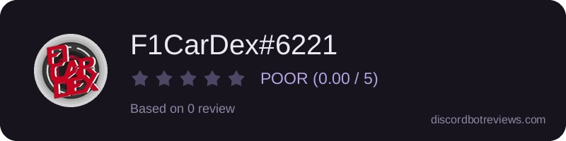 Rating widget preview for F1CarDex#6221